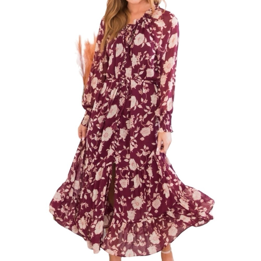 Dress forum size small fun bohemian floral long sleeve dress.
